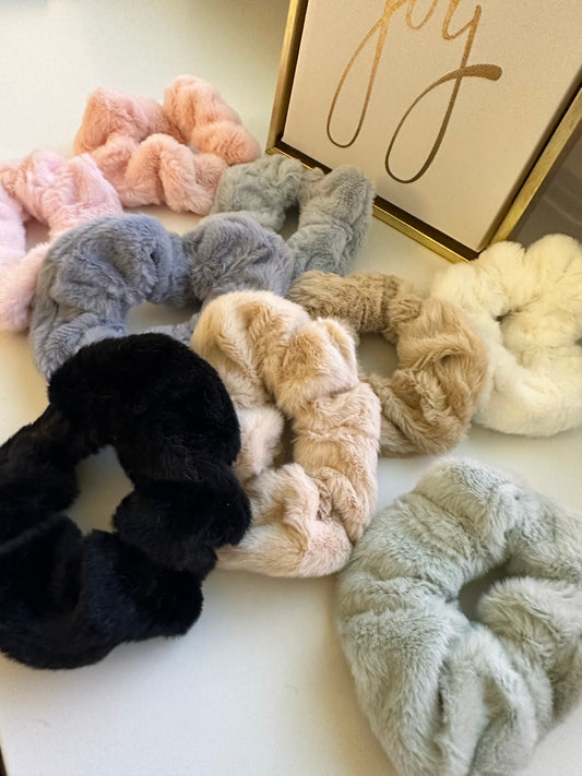 9 pcs Furry Scrunchies